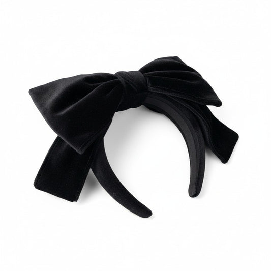 d20 定価￥19,800 HAENGNAE ヘンネ ベロアリボンカチューシャ F ブラック 日本製 ヘアアクセサリー バレッタt18r