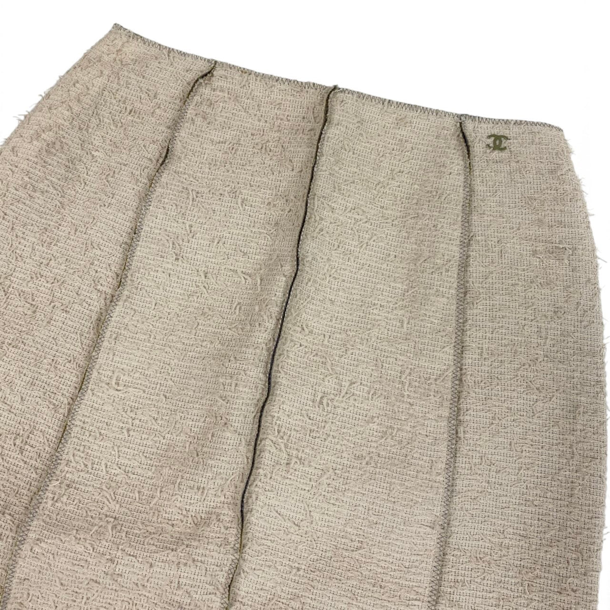 i19【美品】CHANEL 1995年 ツイードスカート ココマーク 38サイズ ベビーピンク ポリエステル100％ レディース 女性用u02t