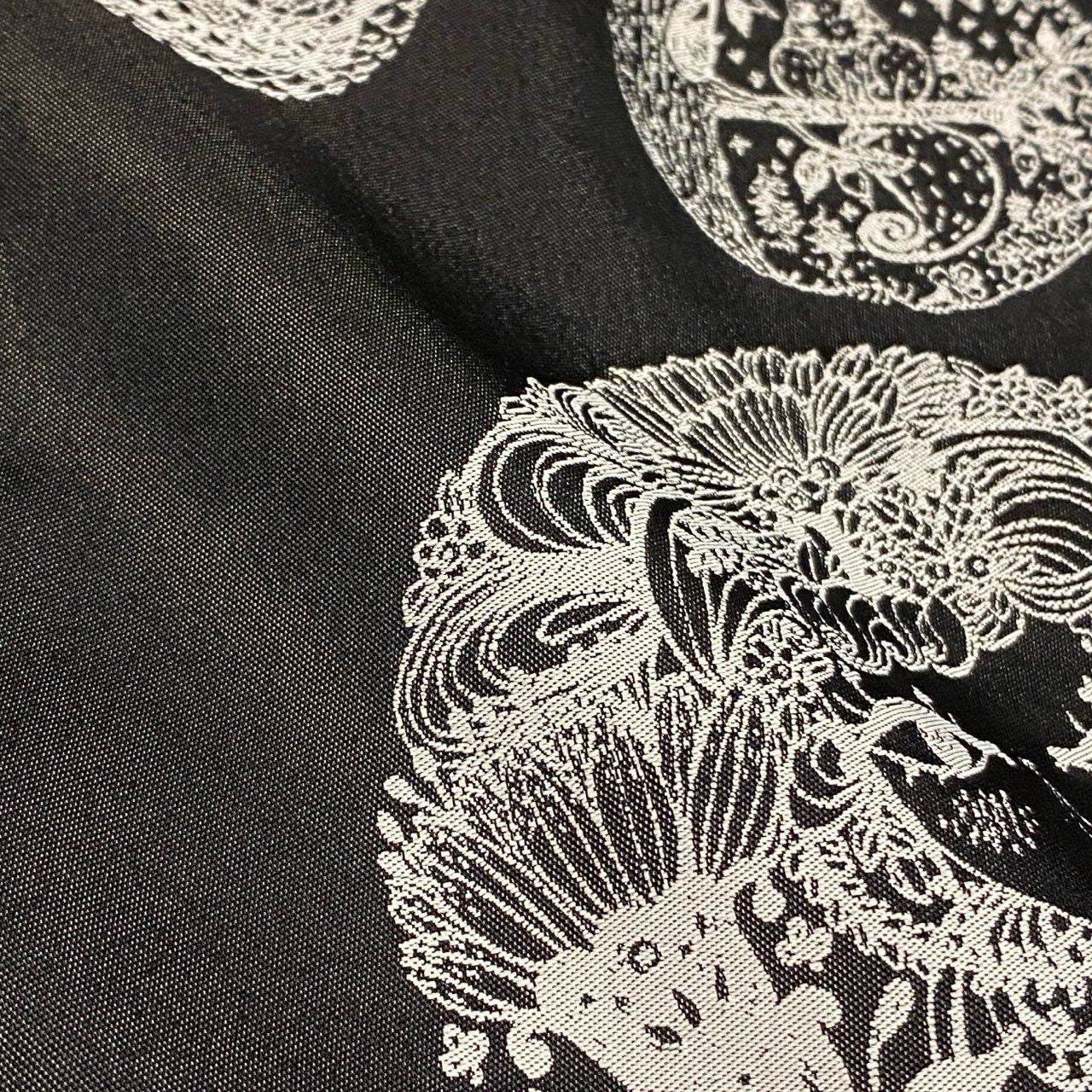 82k28《美品》 TOKUKO 1er VOL トクコプルミエヴォル 薄手コート スプリングコート ロング丈 総柄プリント 9号 ブラック系 ポリエステル レディースu02t