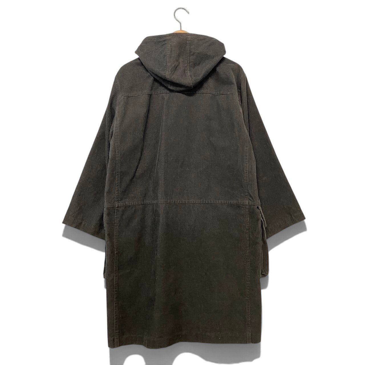 88i1 JURGEN LEHL ヨーガンレール フーデット コーデユロイコート ロングコート ダークグレー メンズ 紳士服u02t
