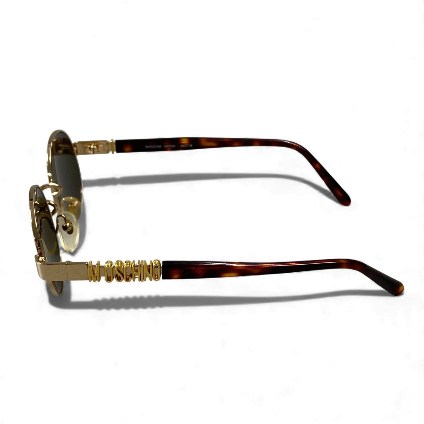 l14 MOSCHINO モスキーノ ラウンド 丸形 サングラス MC284 44□19 ブラウン アイウェア 眼鏡 メガネt18r