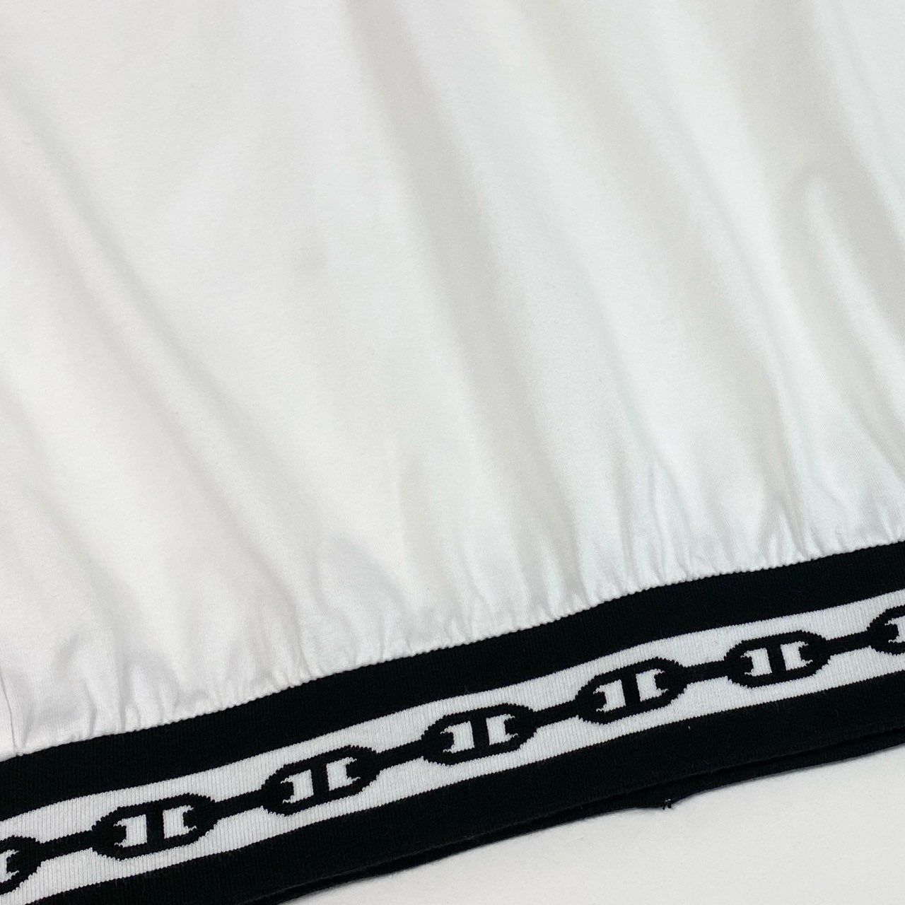 Hc2 HERMES エルメス シェーヌダンクル リブニット 半袖カットソー Tシャツ サイズ34 ホワイト レディース トップスk02i