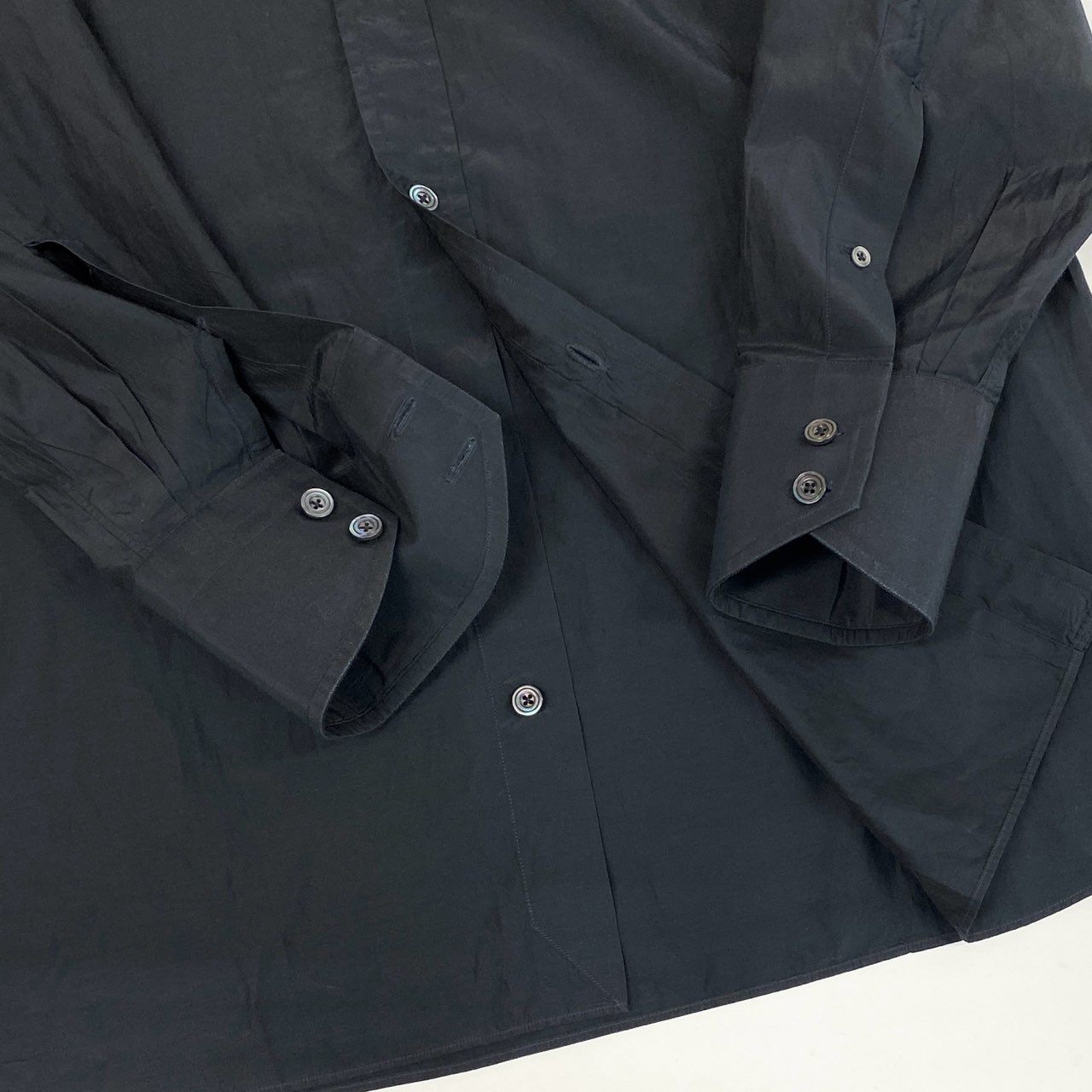 74k11 TOMFORD トムフォード 長袖コットンシルクシャツ トップス イタリア製 15 1/2サイズ ブラック メンズu02t