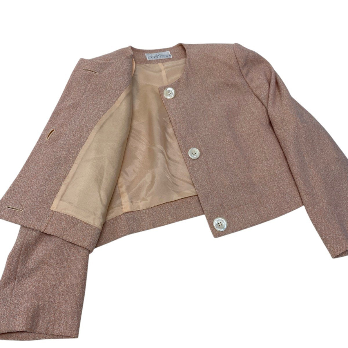 91h3 GIVENCHY ジバンシー スカートセットアップ クロップドジャケット スカート 9サイズ オレンジベージュ レディース 女性用u02t