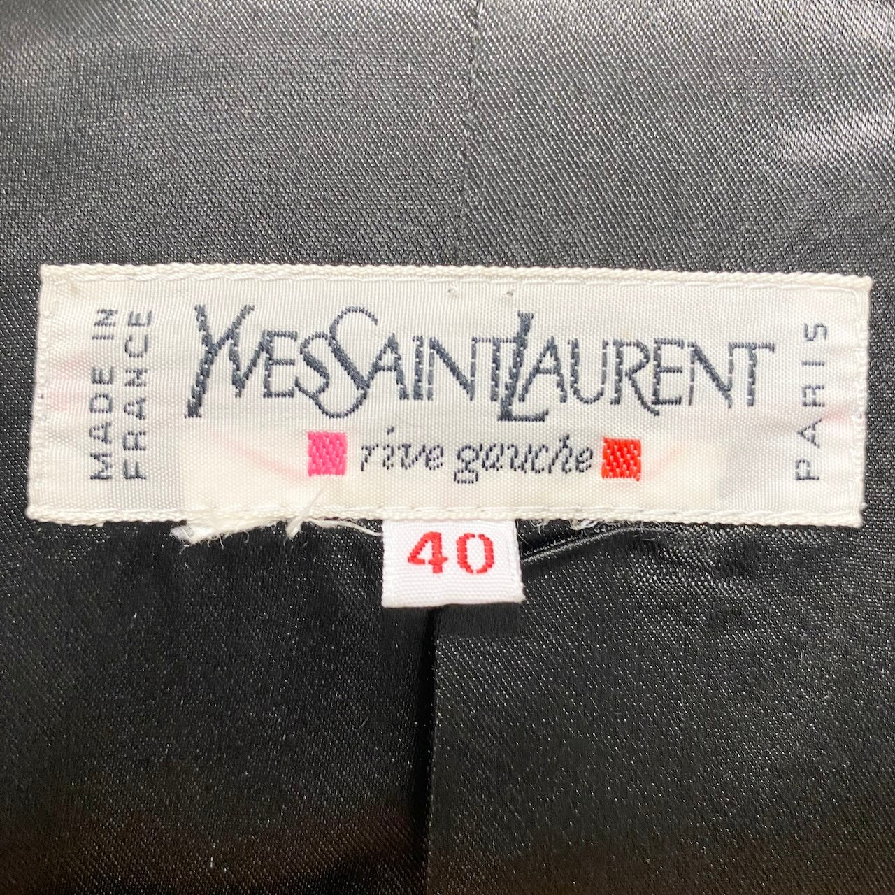 31g2 YVES SAINT LAURENT イヴサンローラン リヴゴーシュ ヴィンテージ テーラードジャケット フォーマル サイズ40 ブラック レディース 女性用u02t