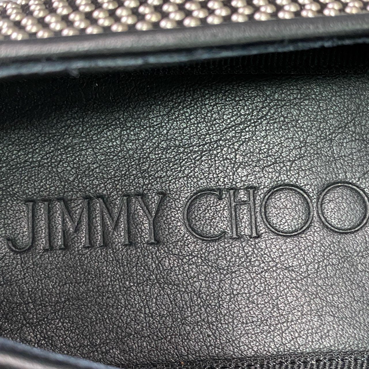 1d14 【未使用】 JIMMY CHOO ジミーチュウ スタッズ タッセルローファー 42 ブラック レザー 革靴 オペラシューズ スリッポン イタリア製 保存袋付き