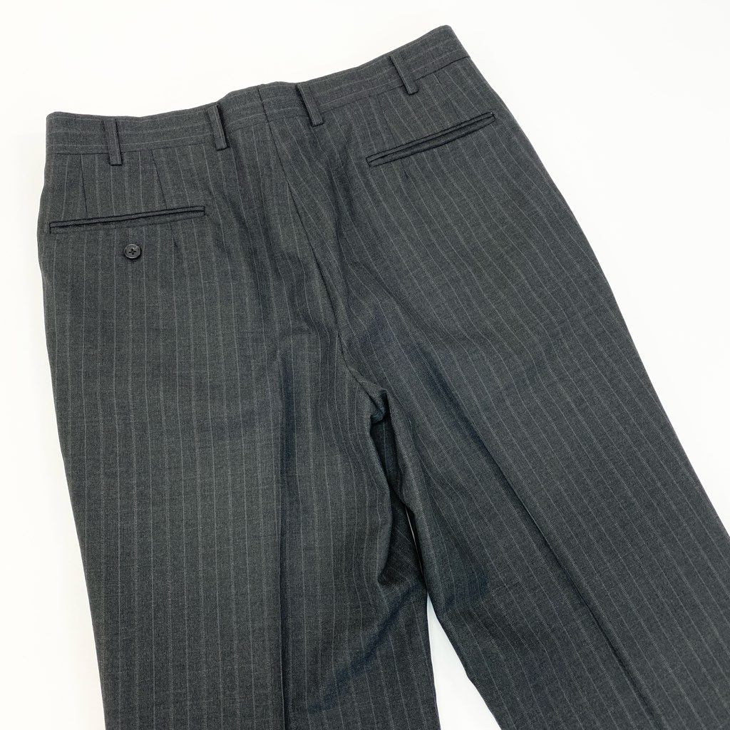 54l28 Burberrys バーバリーズ スーツセットアップ テーラードジャケット スラックスパンツ ストライプ 94-84-165 AB4 グレー ウール100％ メンズ 男性用o07t