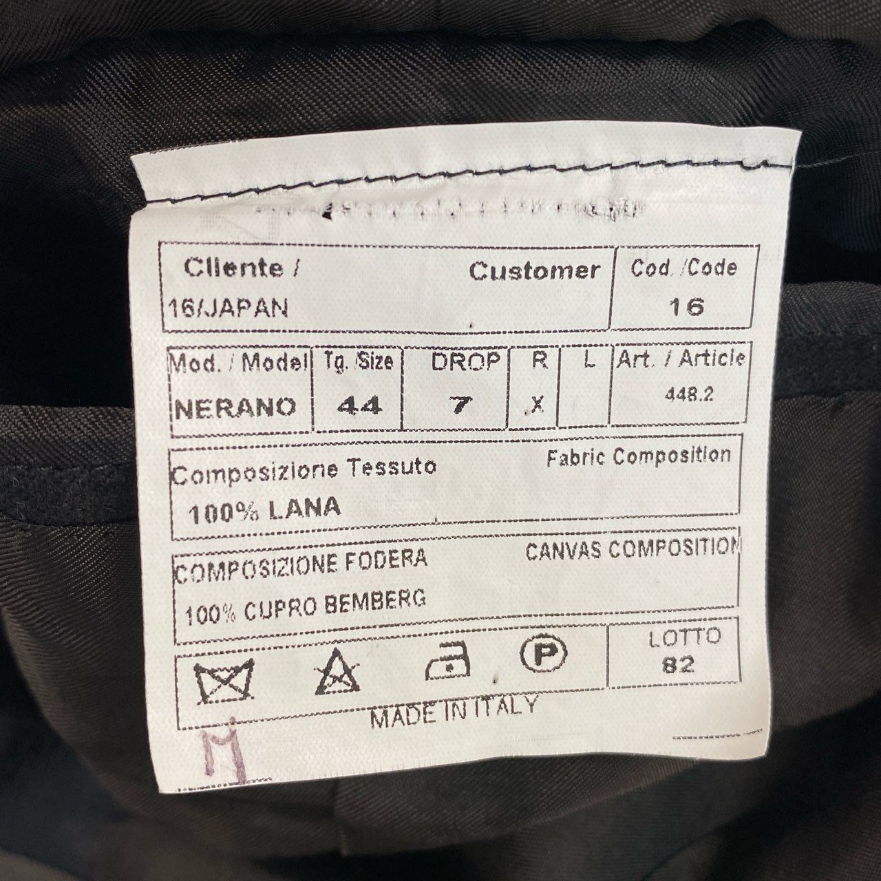 9L19 LUIGI BORRELLI ルイジボレッリ イタリア製 チェック柄 セットアップ スーツ フォーマル◎ 44 ブラック ダークブラウン ウール メンズo07t