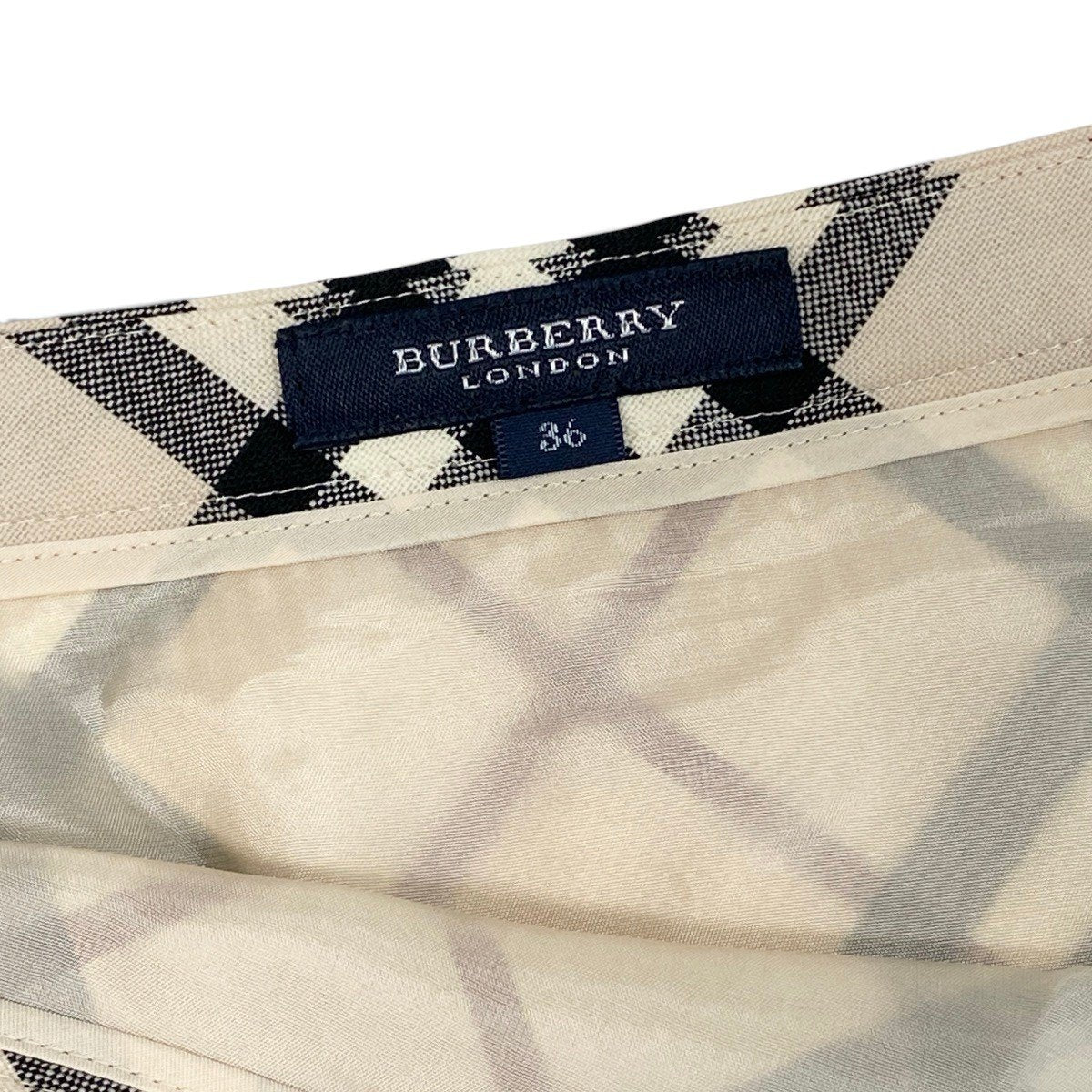 Ii4 【美品】 BURBERRY LONDON バーバリーロンドン ノバチェック ロングスカート サイズ36 ベージュ ウール レディースk02i