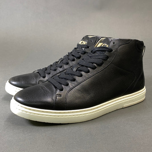 2g29 JIMMY CHOO ジミーチュウ JCロゴ ハイカット レザースニーカー 42 ブラック Leather シューズ 紳士靴k02i