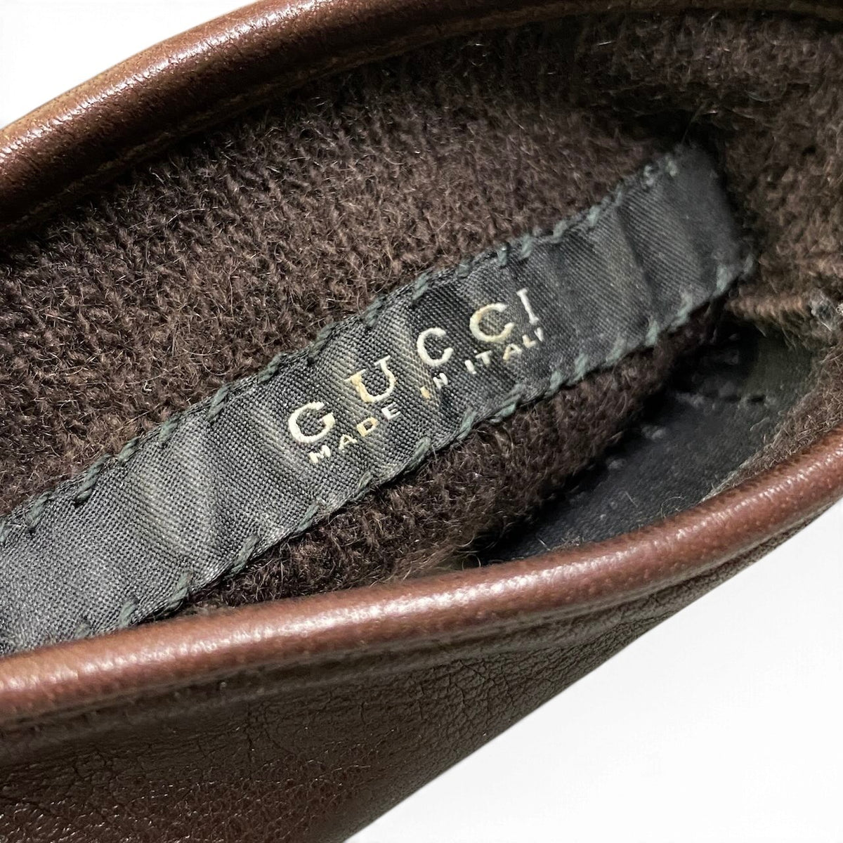 j15 GUCCI グッチ ホースビット レザーグローブ 手袋 服飾小物 7 1/2 ブラウン レザー カシミヤ レディースo07t