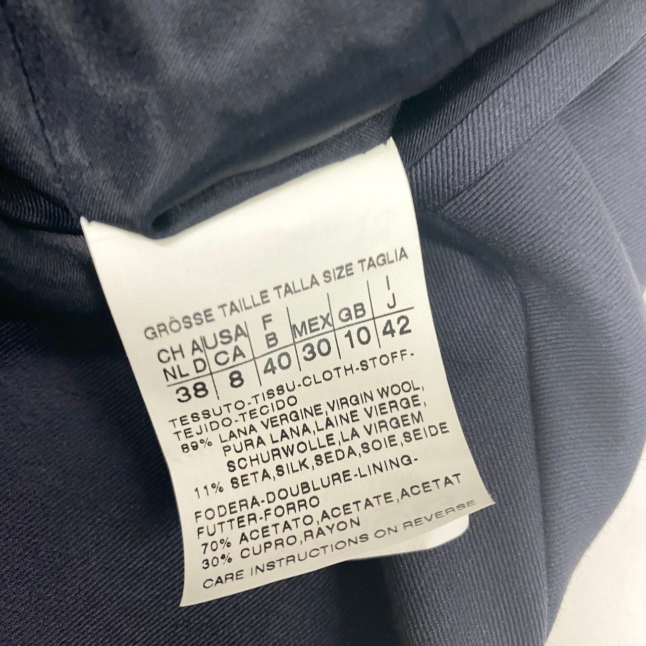 2h28 【美品】 MaxMara マックスマーラ テーラードジャケット アンコンジャケット 薄手 フォーマル サイズ42 ネイビー レディース 女性用u02t
