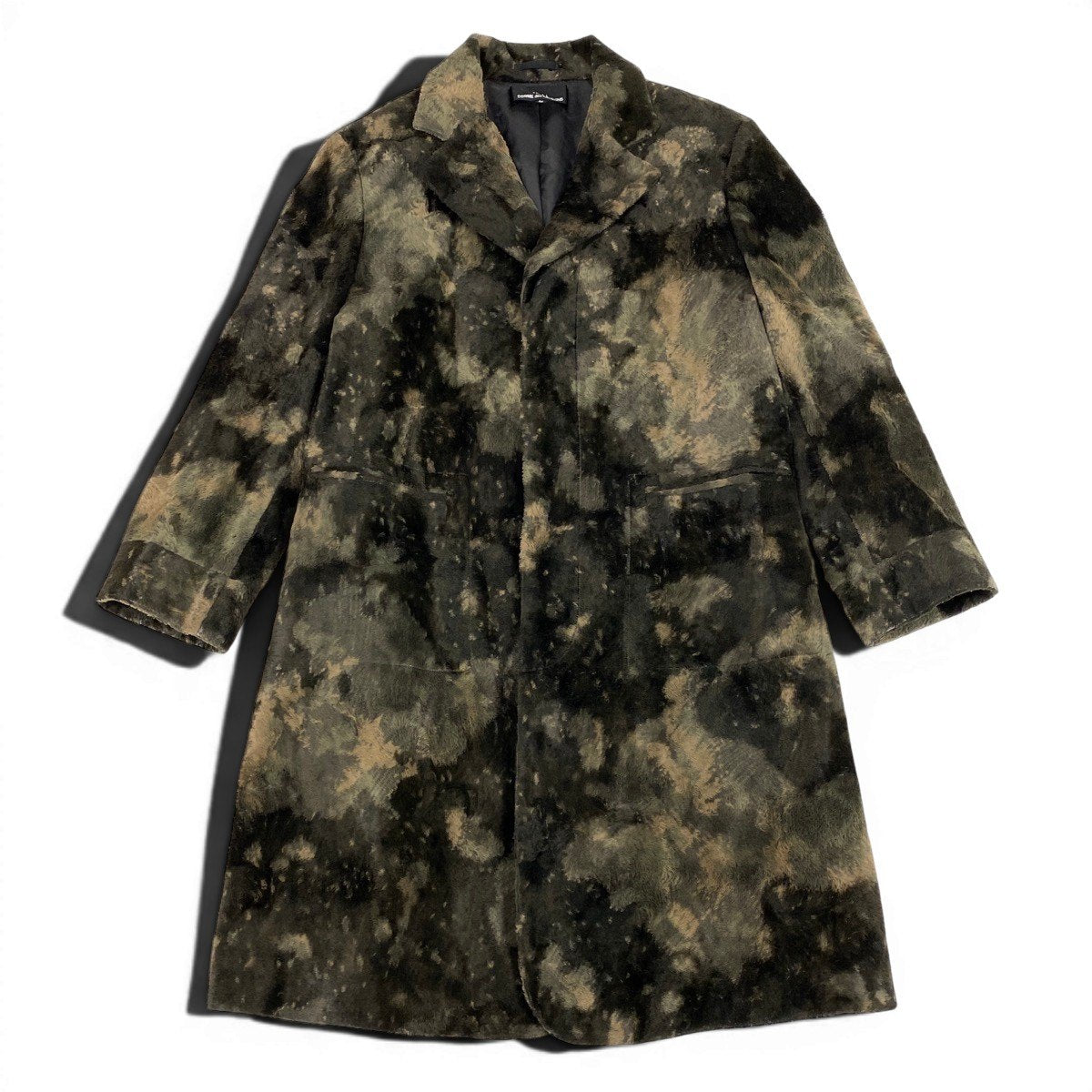 Af29 tricot COMME des GARCONS トリコ コムデギャルソン 00s パイルカモ チェスターコート Camo Print Terry Chester Coat M カーキ 迷彩t18r