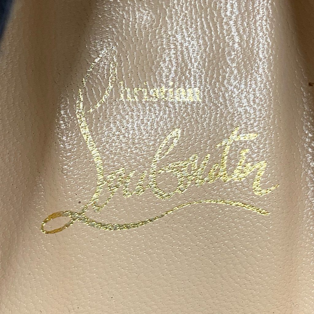 5d21 Christian Louboutin クリスチャン ルブタン ヒールパンプス 36 1/2 ブラック パテントレザー シューズ セレモニー イタリア製