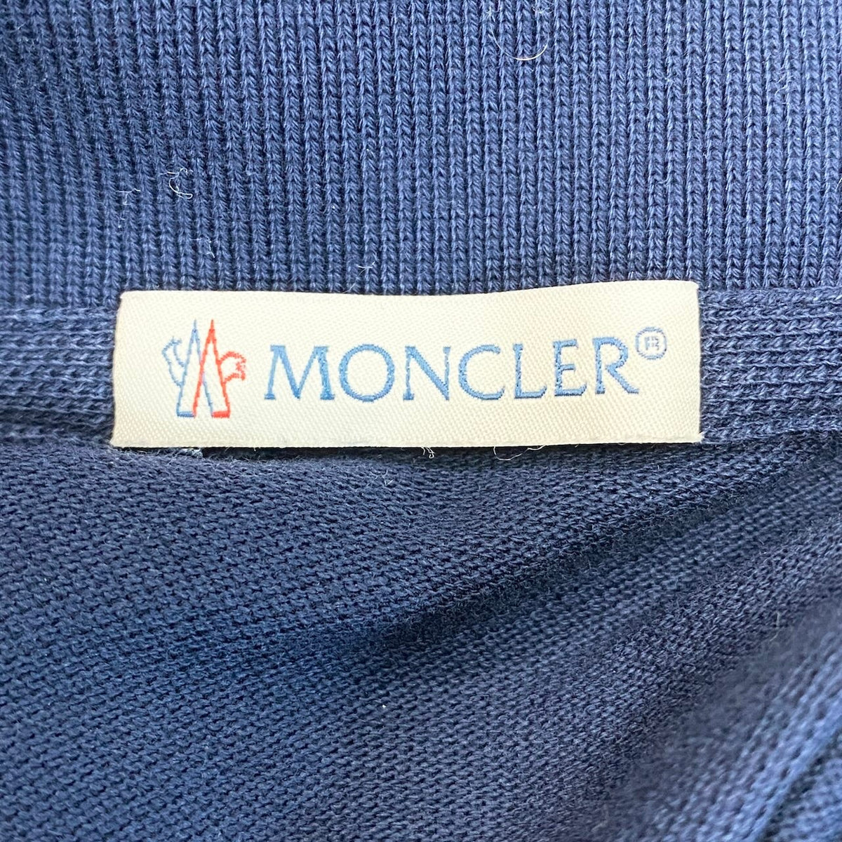 1j22 MONCLER モンクレール 半袖ポロシャツ ロゴワッペン トップス Mサイズ ネイビー コットン100％ メンズ 男性用u02t