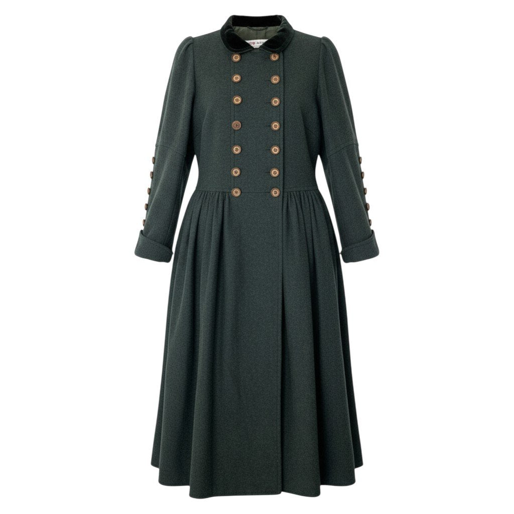 11i13 SAINT LAURENT サンローラン リヴゴーシュ ヴィンテージコート Rive Gauche Vintage Coat Size 34 グリーン MADE IN FRANCEt18r