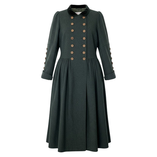 11i13 SAINT LAURENT サンローラン リヴゴーシュ ヴィンテージコート Rive Gauche Vintage Coat Size 34 グリーン MADE IN FRANCEt18r