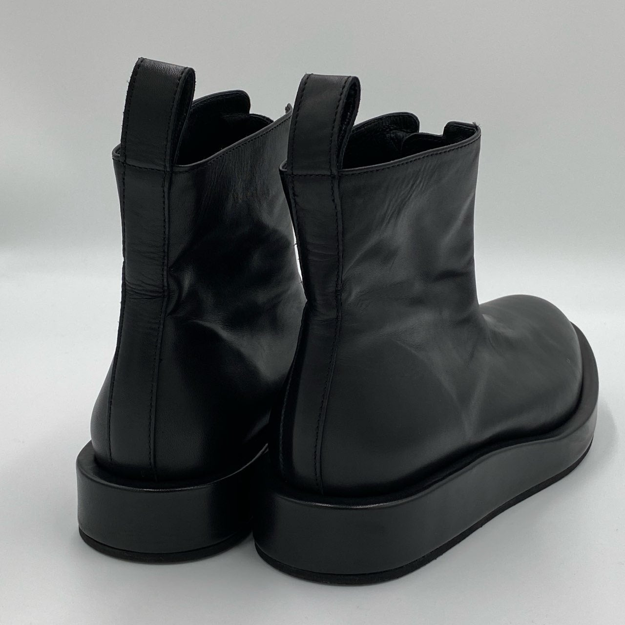 1h7【極美品】Y's ワイズ　ヨウジヤマモト YP-E02-710 OIL SMOOTH LEATHER ZIPPER BOOTS ジップアップ ブーツ サイズ4 ブラック レザー レディースk02i