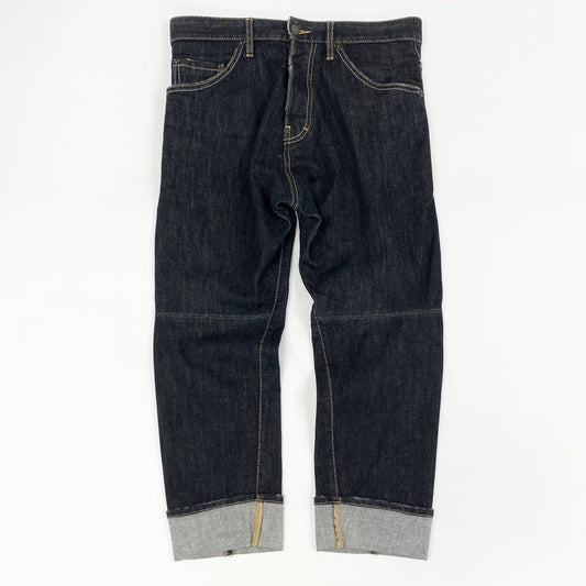 66g8 DSQUARED2 ディースクエアード デニムパンツ ジーンズ ボタンフライ ロールアップ イタリア製 メンズ 男性用 44 ブラック