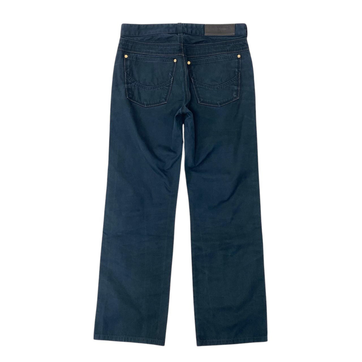 7j19 LOUIS VUITTON ルイヴィトン カラーデニム ストレートパンツ 金ボタン サイズ38 ネイビー コットン100％ メンズo07t
