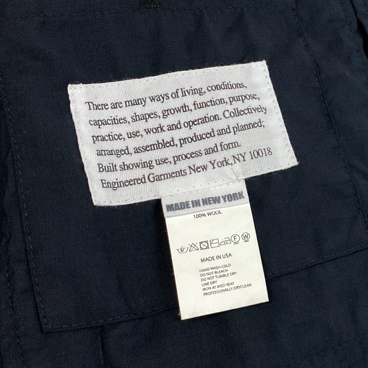 76g4 《美品》 ENGINEERED GARMENTS エンジニアドガーメンツ BEAMS ビームス テーラードジャケット ブレザー 刻印ボタン サイズM ダークネイビー ウール100 メンズ 紳士服 コラボ