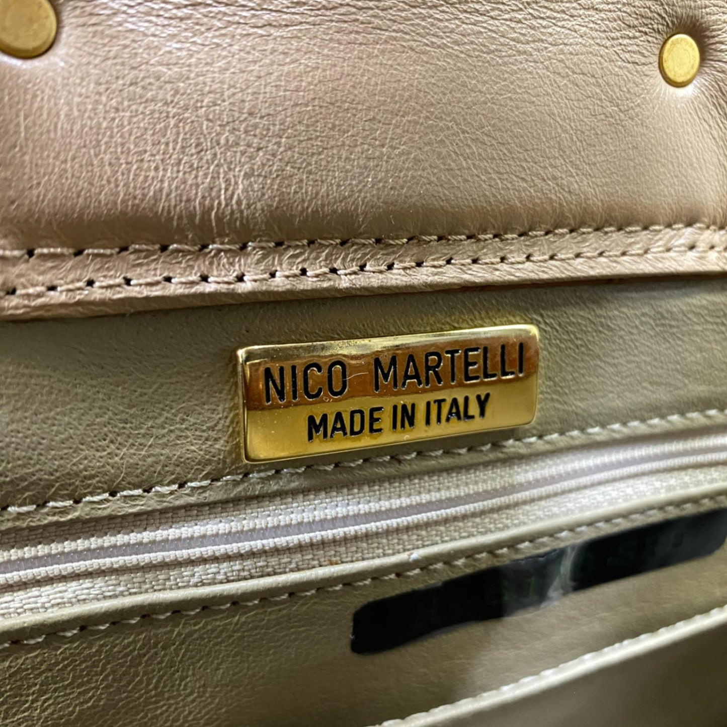 AL10 NICO MARTELLI ニコマルテリ シャイニングクロコ クロコバッグ トートバッグ ハンドバッグ ベージュ ブラウン レディースk02i