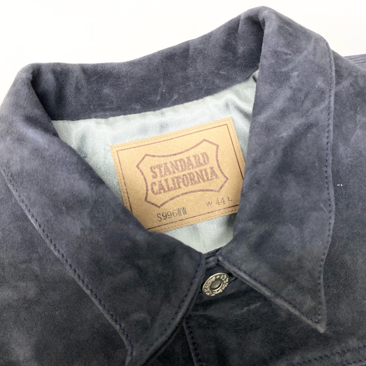 83c4 STANDARD CALIFORNIA スタンダードカリフォルニア レザージャケット スウェード アウター 木村拓哉着用 S996 44 ネイビー 山羊革 メンズ 男性用o07t