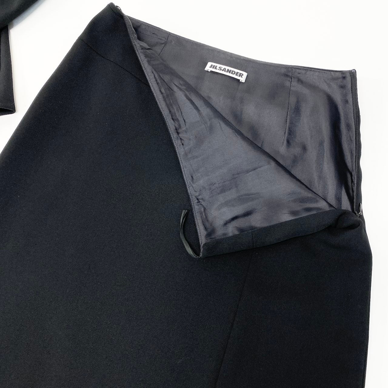 40d10 JIL SANDER ジルサンダー クロップドジャケット スカート スーツ セットアップ サイズ36 ブラック レディースk02i