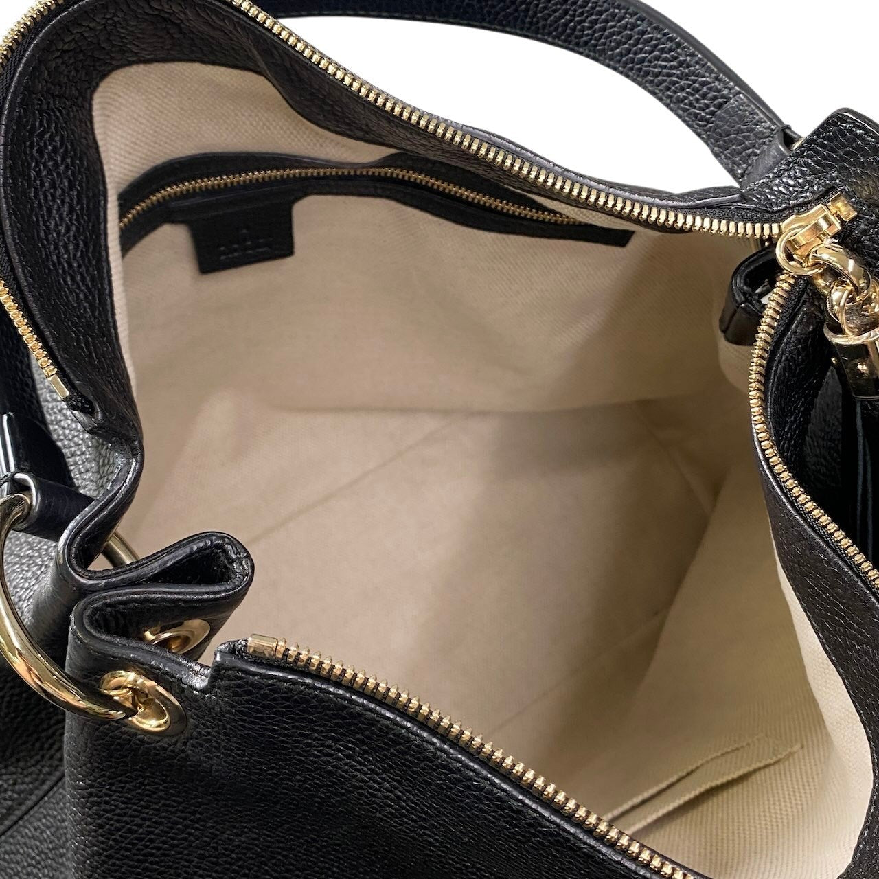 GUCCI グッチ ソーホー GG インターロッキング 2way ショルダーバッグ 536194 ブラック ゴールド レザーta1