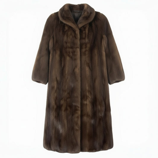 57a14 デミバフミンク 丈110cm 超ロングコート サイズ11 ブラウン 本毛皮 Mink Fur Super Long Coatt18r