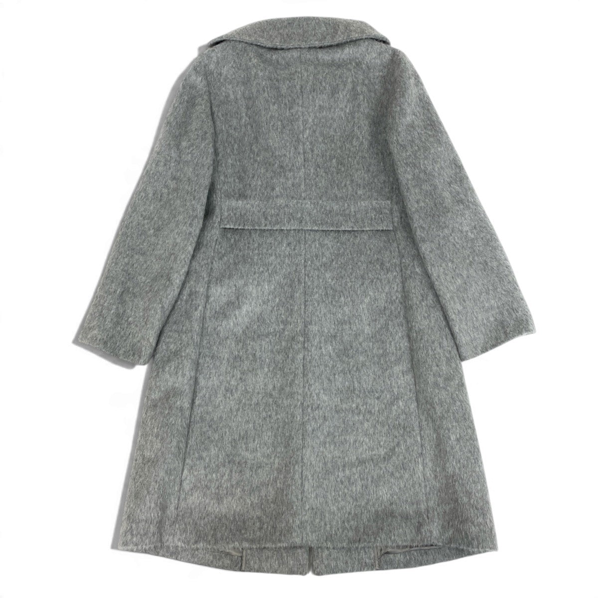 Ej15 【極美品】 Max Mara マックスマーラ 白タグ ステンカラーコート アルパカ混 シャギー サイズ38 グレー レディースu02t