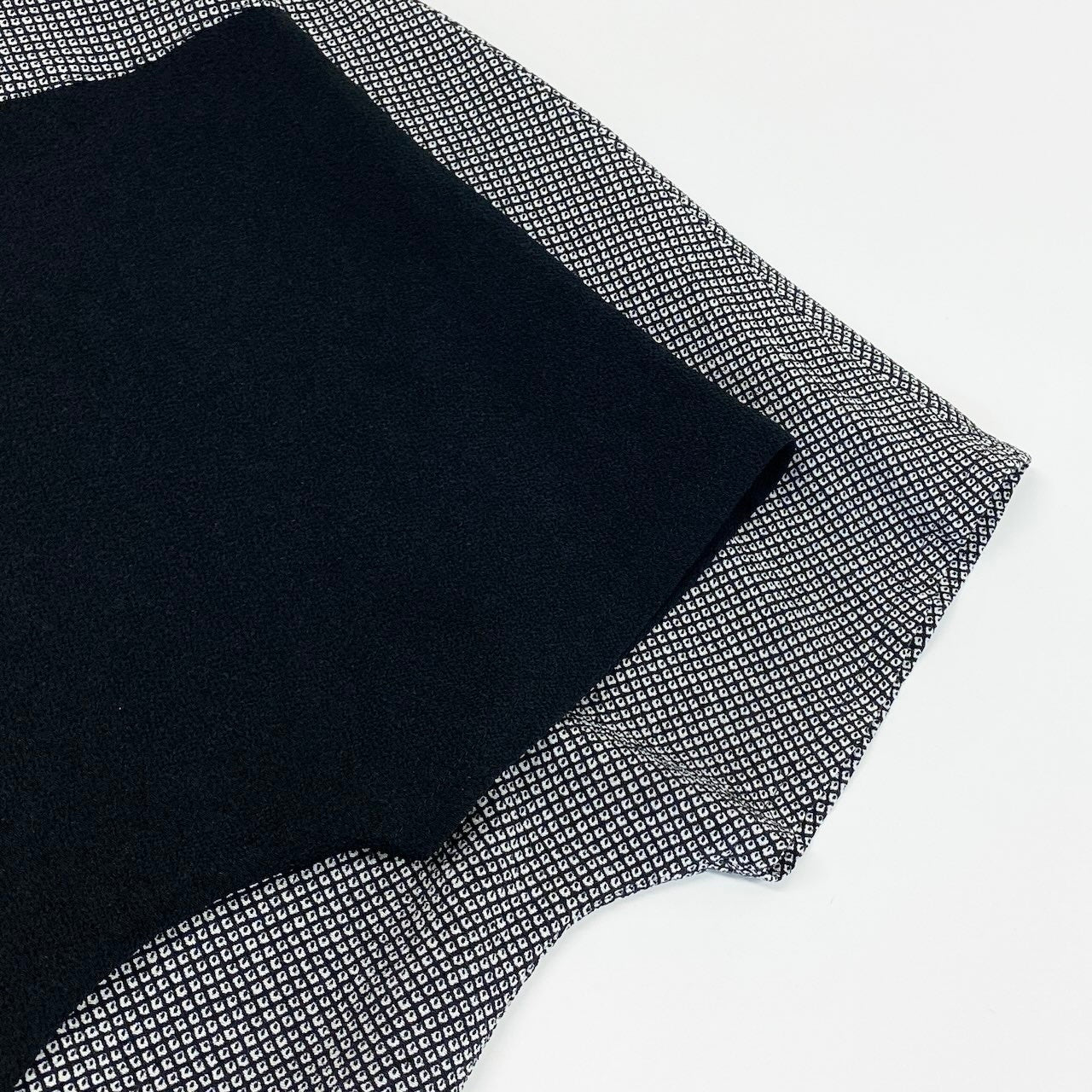 40d16 【美品】 詩仙堂 BY HITOSHI シセンドウ フレンチスリーブ カットソー ちりめん 半袖 トップス ブラック ホワイト ポリエステル100％ レディース 女性用u02t