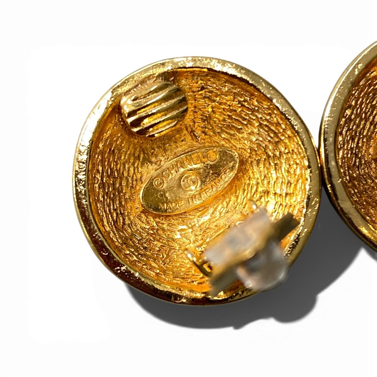 b5〇 Vintage Chanel Matelasse Coco Mark earring ta1