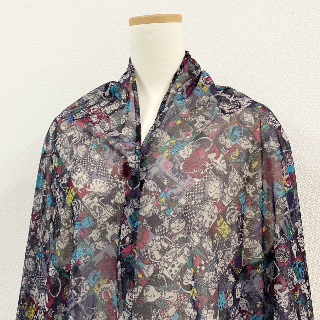 2k19《美品》 TOKUKO 1er VOL トクコプルミエヴォル ロングワンピース シャツワンピース 前開き 総柄プリント Aライン 9 マルチカラー ポリエステル レディースu02t