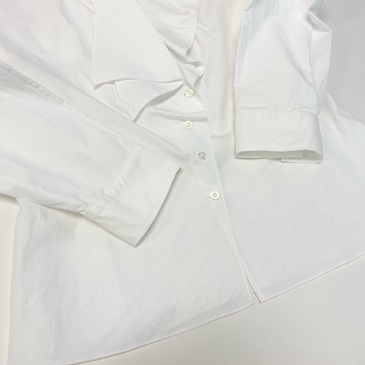 11b6 Christian Dior クリスチャンディオール イタリア製 ボウタイデザイン 長袖シャツ ブラウス ロングスリーブ 0H21520A1324 42 ホワイト コットン レディースo07t