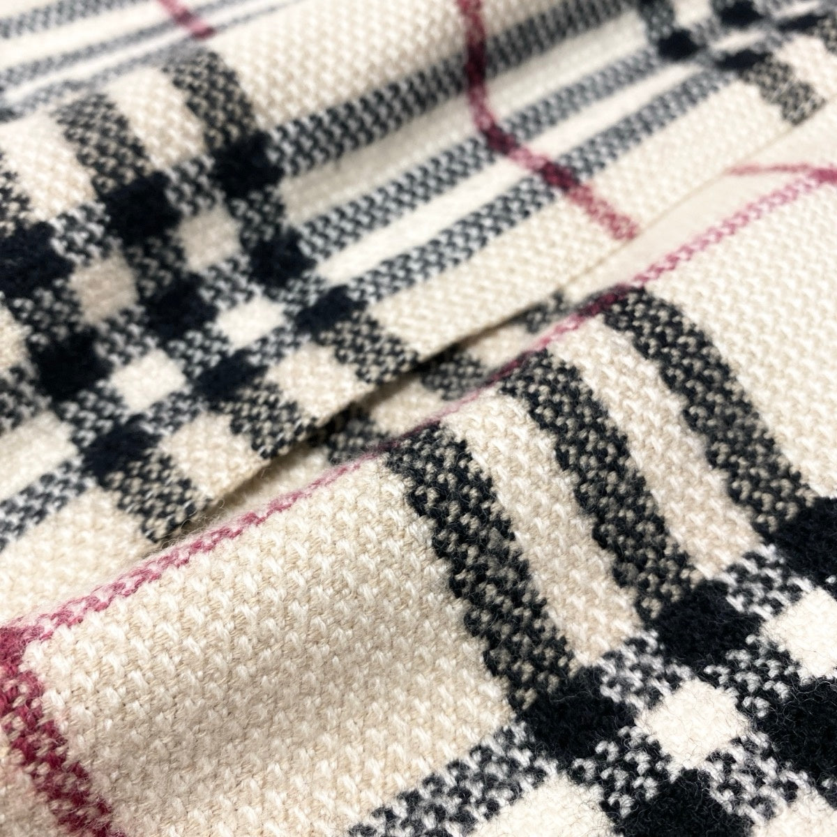 18f15 BURBERRY LONDON バーバリーロンドン チェック柄 スカート 再構築 カットオフ ボトムス 38 ベージュ ウール レディースo07t