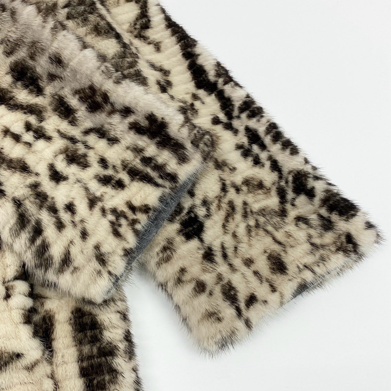 Ib9 FENDI フェンディ レオパード柄染めミンク カシミヤ100％ リバーシブル ミンクコート 毛皮コート 40 ミンク カシミア レディースta1