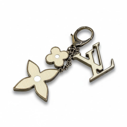 b15 LOUIS VUITTON ルイヴィトン ビジューサック フルール ドゥ エピ バッグチャーム キーホルダー ホワイト レディース 女性用ta1