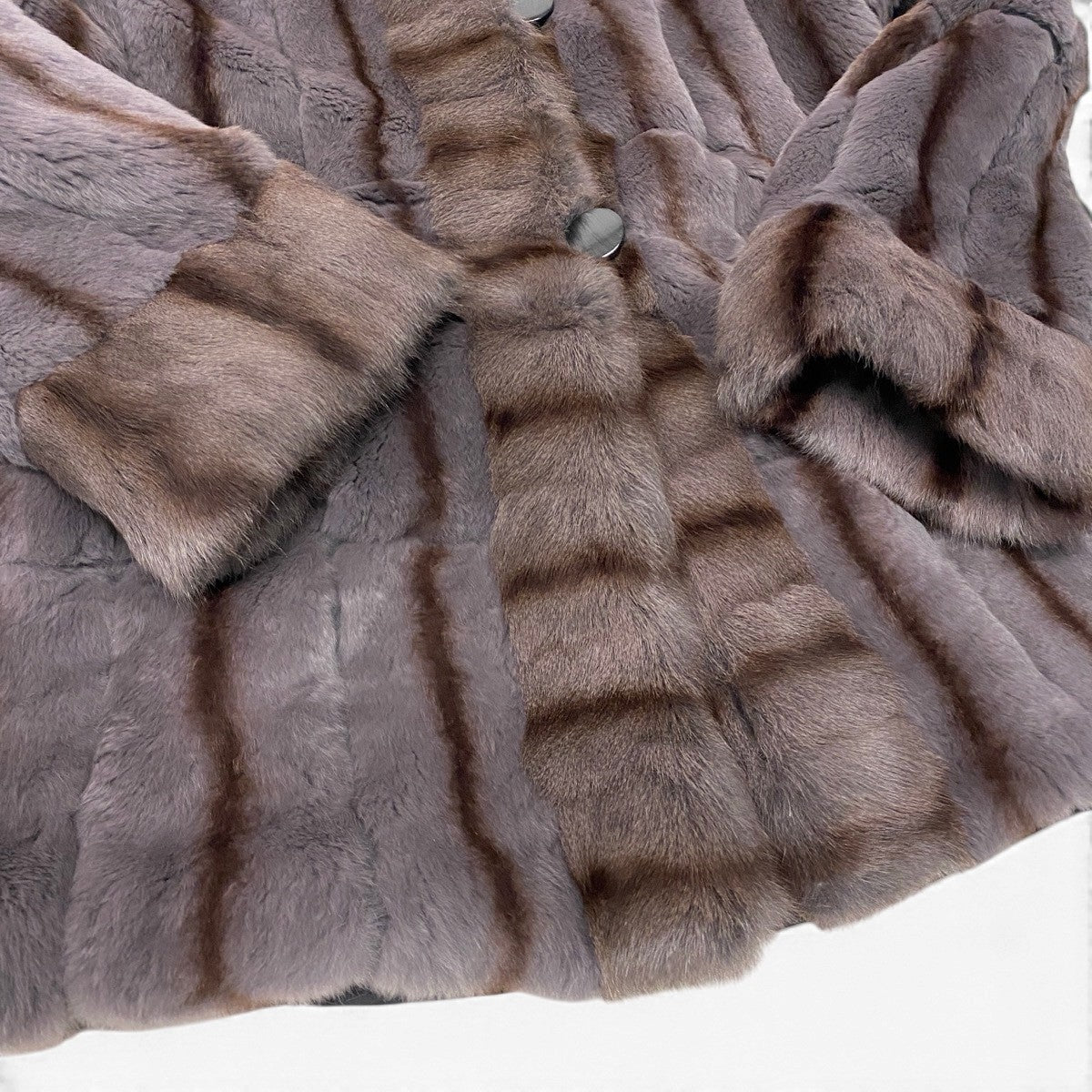 14i20 染め リスファー リバーシブルコート サイズF 本毛皮 Squirrel Fur Coat リアルファーt18r