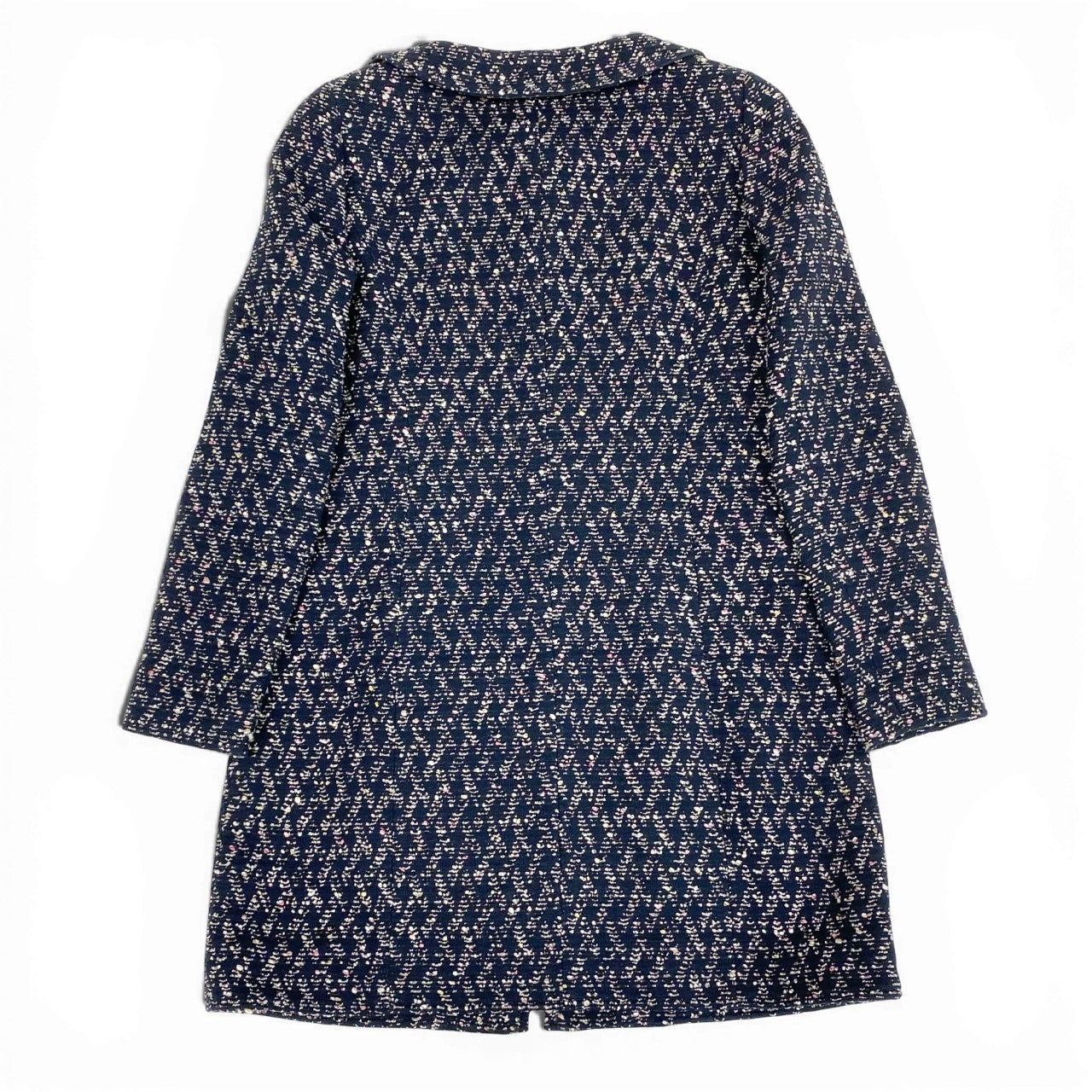 13l27《美品》 Rene ルネ ツイードコート ロングコート ジップアップ 英国製 TISSUE生地 38 マルチカラー レディース 女性用u02t