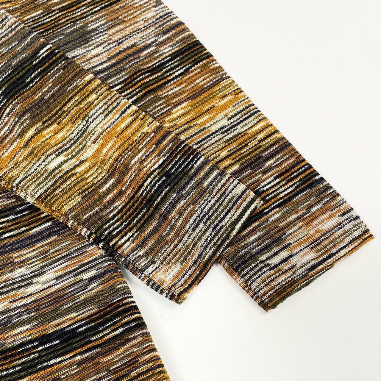 13j29 《美品》MISSONI ミッソーニ 長袖ニットワンピース ボーダー イタリア製 D-TK392 72サイズ マルチカラー レディースu02t