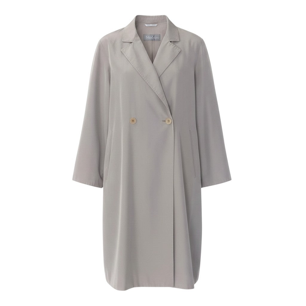 93h25 【美品】 Max Mara マックスマーラ ダブルブレスト チェスターコート 薄手 アウター イタリア製 40 ライトベージュ レディースu02t
