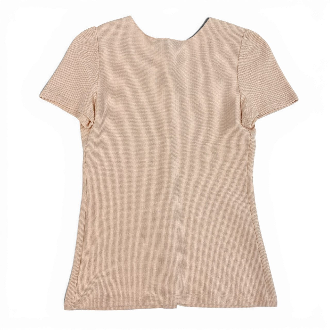 60a14 CHANEL シャネル P51842 2015SS タイトフィット 半袖カーディガン トップス サイズ34 ピンク系 コットン/ナイロン/スパンデックスta1