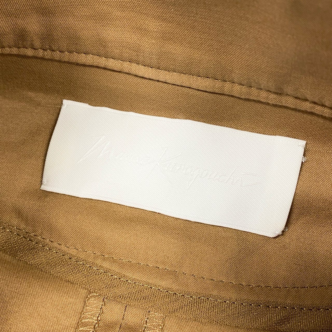 37L23 Mame Kurogouchi マメ クロゴウチ コットンダブルクロスドレス 長袖ワンピース 21AW 日本製 MM21PF-DR712 2サイズ ブラウン コットン100％ レディースo07t