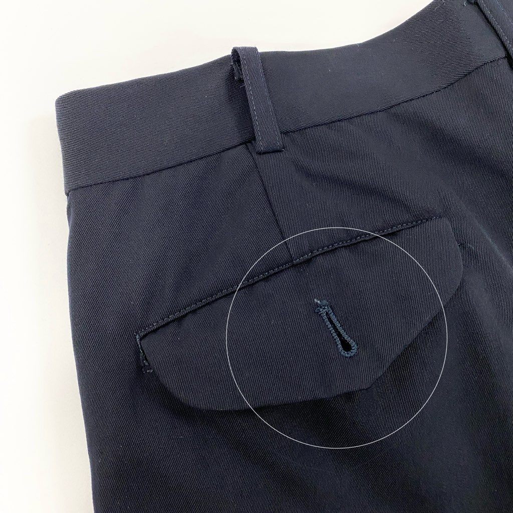 5a9 COMME des GARCONS HOMME PLUS コムデギャルソン オムプリュス スラックス パンツ AD1992 ボトム PP-05040M Mサイズ ネイビー ウール100％ メンズo07t