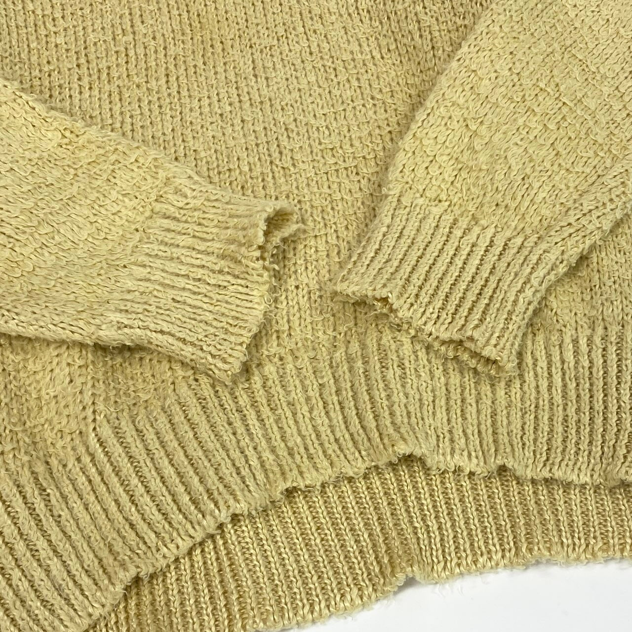 Md23  Maison Margiela メゾンマルジェラ リネン オーバーサイズ ブラッシュドセーター ローゲージニット  S50HL0007 サイズS イエロー リネン100％ メンズ 紳士服o07t