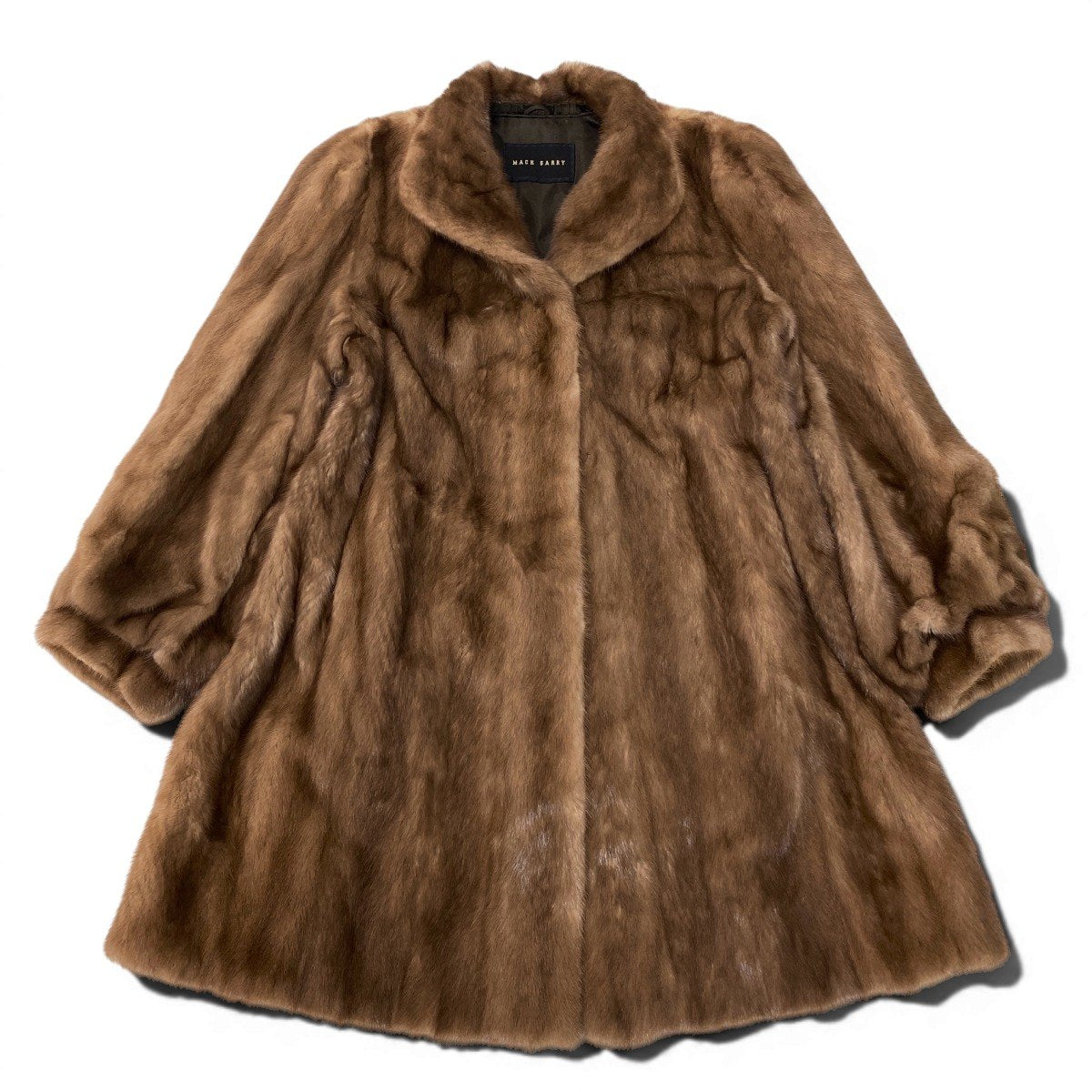 91h9MACK GARRY × SAGA MINK サガミンク パステルミンク ロングファーコート F 茶系 最高級本毛皮 Mink Fur Long Coatt18r