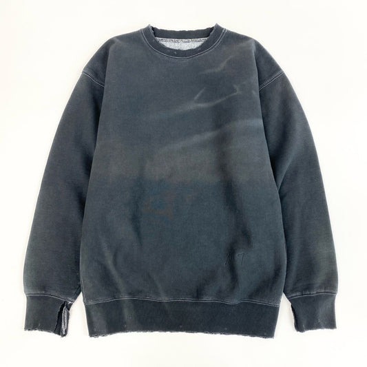 34j28 ANCELLM アンセルム 22SS DAMAGE SWEAT SHIRT ダメージ加工 スウェットトレーナー プルオーバー  ANC-CT08 ワンサイズ ブラックo07t