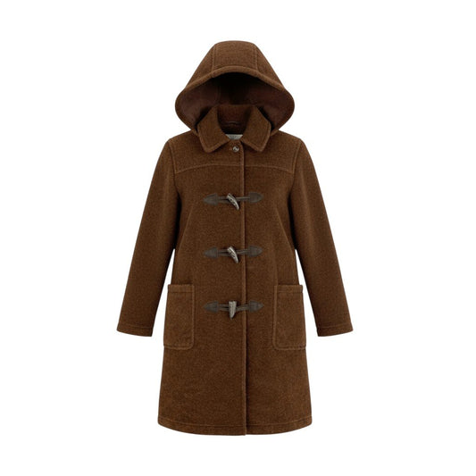 29k6【美品】AGNONA アニオナ ダッフルコート ロングコート アルパカコート アウター イタリア製 42サイズ ブラウン レディースu02t