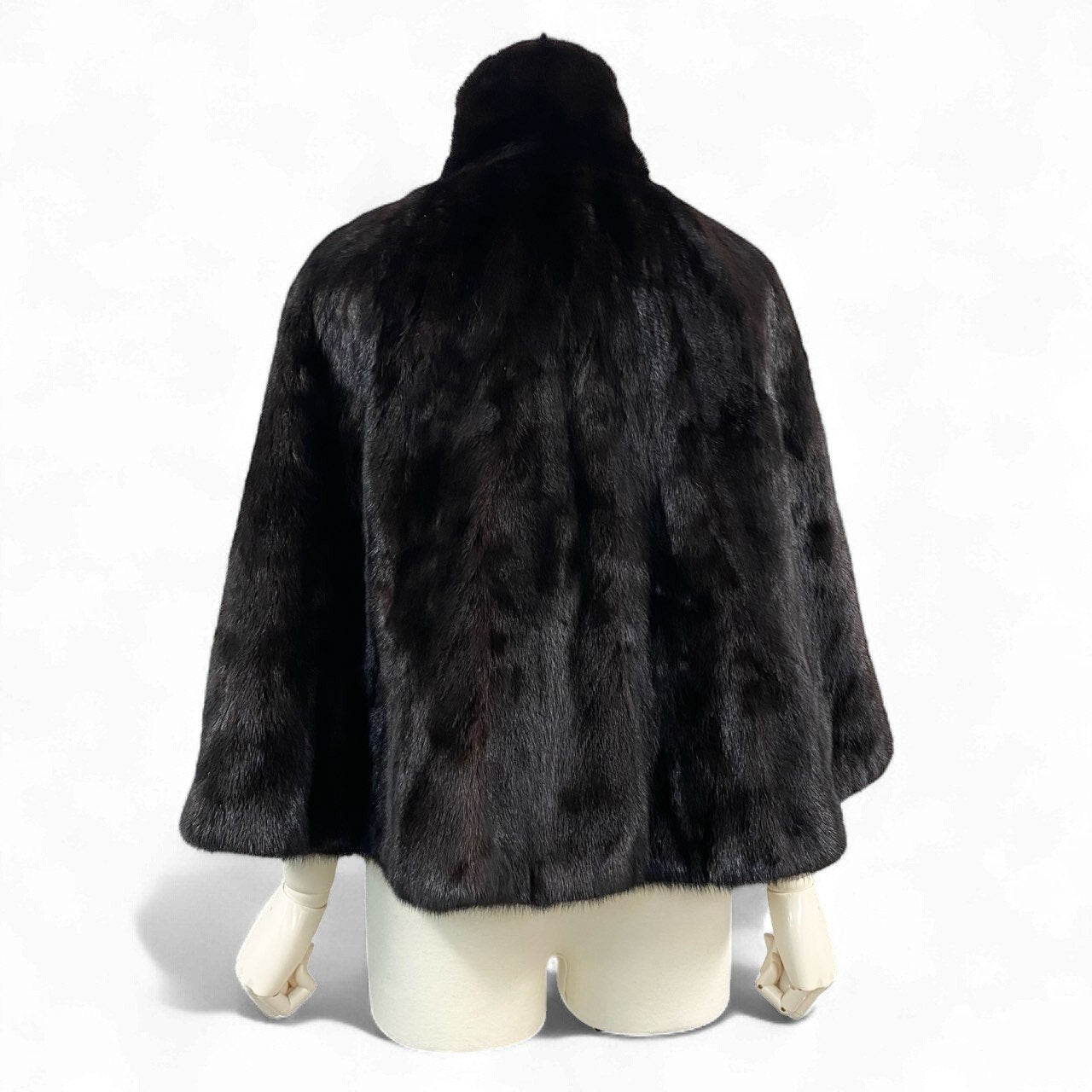 49k19 マホガニーミンク ケープ ポンチョ ダークブラウン 本毛皮 MINK FUR リアルファー コート ショール 羽織t18r